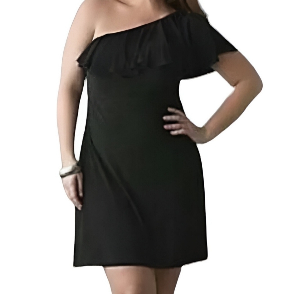 Lane Bryant One Shoulder Ruffle Dress